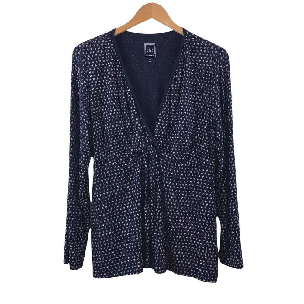 GAP navy blue‎ maternity long sleeve blouse size XL